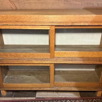 Barrister Style Sliding Glass Door Two Tier Bookcase 