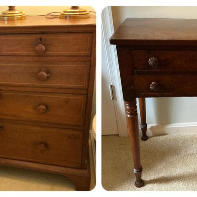 Antique Wood Dresser & Nightstand