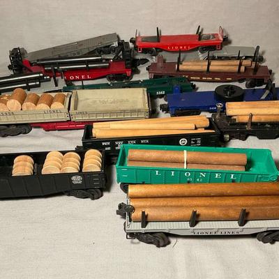 13 Lionel Flat And Cargo Cars Various Gauges