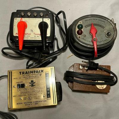 4 Vintage Model Train Transformers - Lionel, Trainpack, American Flyer, Bachmann