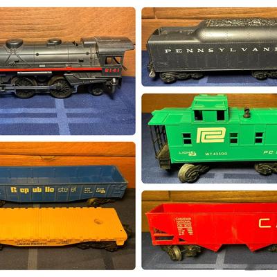 Lionel Steam Locomotive #8141 + Train Cars 
