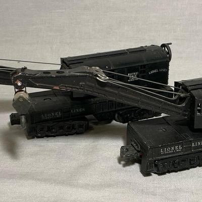 2 Lionel Lines 2460 O Gauge Model Crane Cars