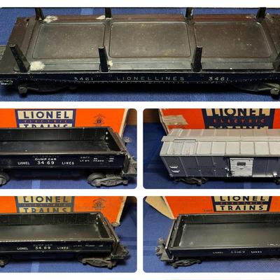 Lionel Dump Cars (No. 3469) + Lumber Car (3461) & More 