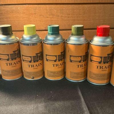 Set Of 7 Train Enamel Sprays 