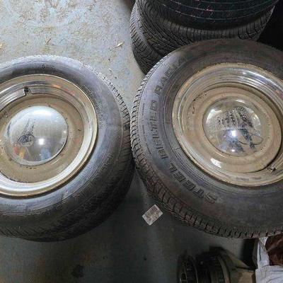 #2542 • Set of 4 Steel Wheels with Hub Caps and Beauty Rings

