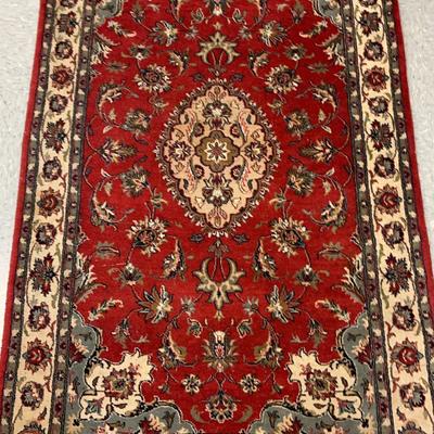 Karakul Red & Cream-Tone Pakistani Hand-Knotted Wool Rug