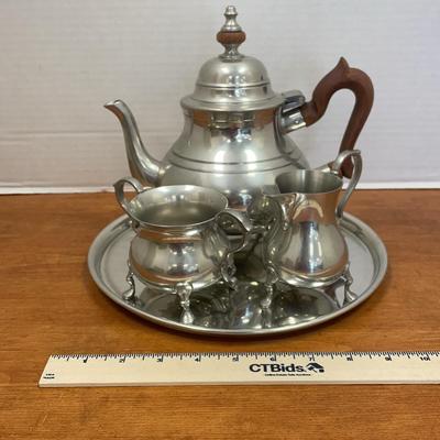 Williamsburg Stieff Pewter 4-Piece Tea Set