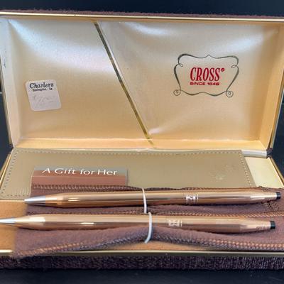 Vintage Cross 14K Gold-Filled Pen & Pencil Set