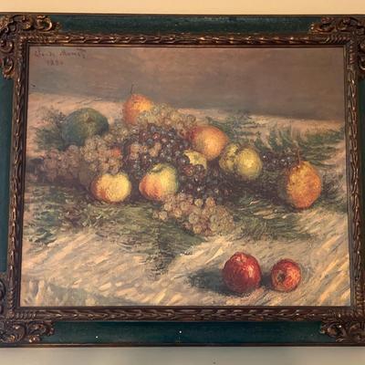 Still Life with Pears and Grapes by Claude Monet