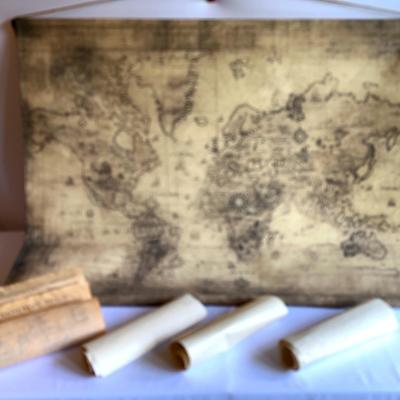 Old World Canvas Map, Texas Maps, US Documents