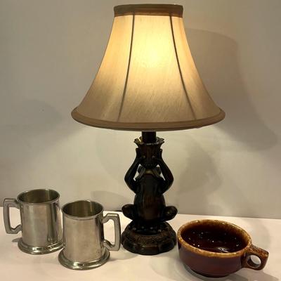 Sheffield English Pewter, Hull Mug, Frog Lamp