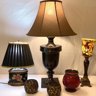 Let There Be Light Vintage Tea canister Lamp, Art Nouveau Lamp, Candle Holders