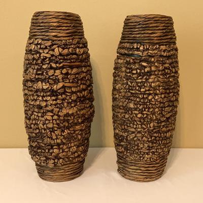 2 Natural HyacinthTall Vases
