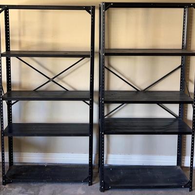 2 Lightweight Metal Shelving Units