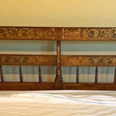 Ornate King Size Headboard Attached To Metal Bed frame - Mattress Not Included