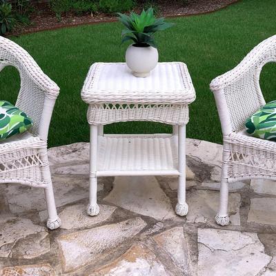 Wicker Patio Furniture Chairs and Table