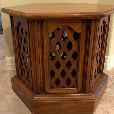 Hexagonal End Table with Storage