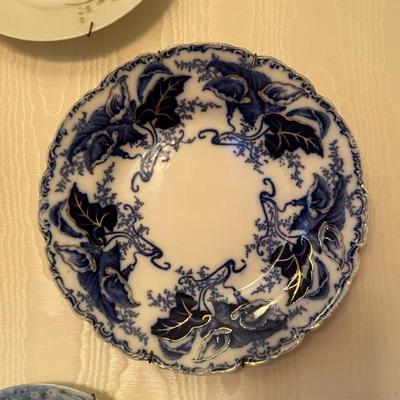 Set of four vintage Fulton flow blue plates. $30