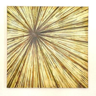 Textured Abstract Painting - Green and Brown, 47" x 47".