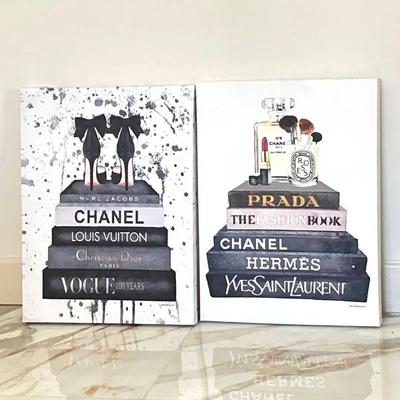 Parisian Fashion Brands Canvas Prints Lot Each 23.5 x 17.5