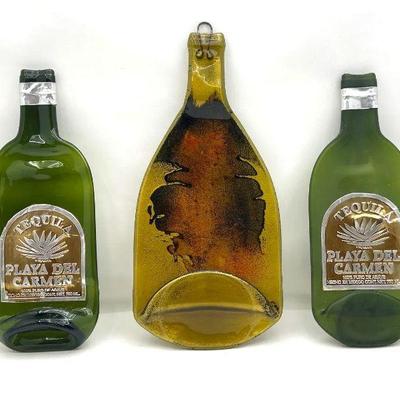 Tequila Playa Del Carmen - Glass Bottle Wall Art & Decor Set