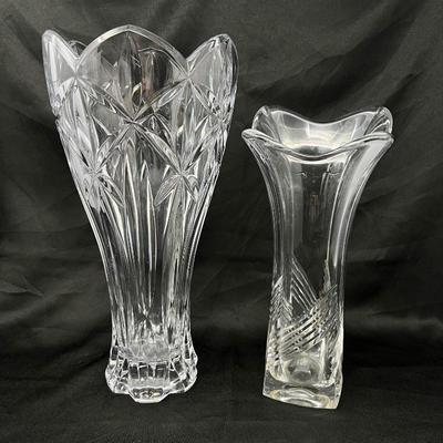 Pair of Elegant Crystal Vases - Lenox and Contemporary Design