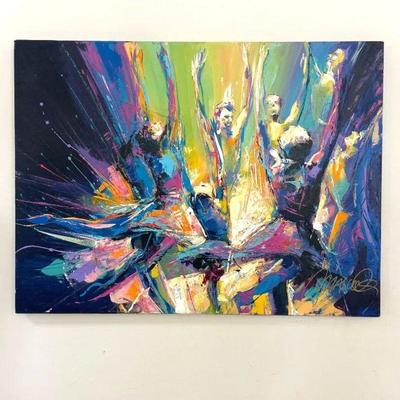 Colorful Abstract Dance Canvas Painting 30" x 40"