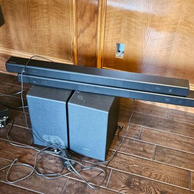  Set of Two Samsung Sound Bars and Subwoofers