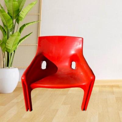  Iconic Red Vicario Armchair, designed by Vico Magistretti in 1970 for Artemide Milano