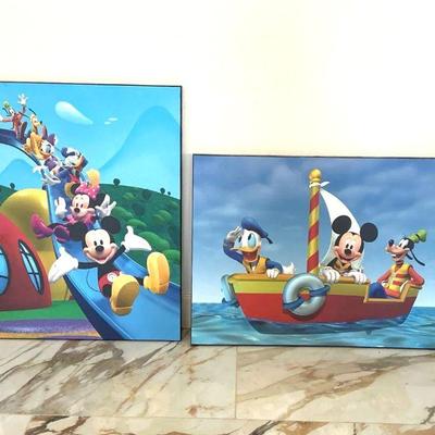 Mickey Mouse Canvas Prints - Set of Two.