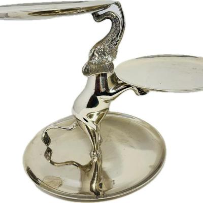  ZGallaries 3 Tiered Silver Elephant & Platter.