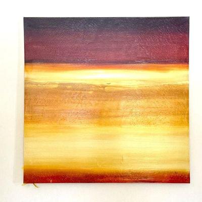 Sunset Canvas Painting - Purple, Yellow, and Orange, 47"x47"