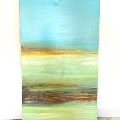  Abstract Multicolored Painting on Canvas - Signed by Artist. 66" x 40"