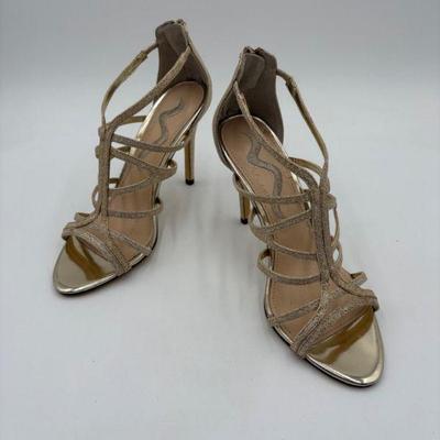 Gold Strappy Heels - Nina - Appear New