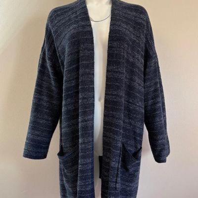Blue Tencel Cardigan & Turtleneck – Eileen Fisher