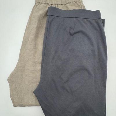 Grey Knit & Beige Linen Pants Duo - Eileen Fisher