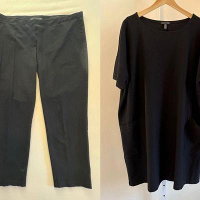 Viscose Stretch Black Tunic & Pant Set - Eileen Fisher