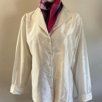 Ivory Silk Shirt & Scarf - Eileen Fisher/Nordstrom