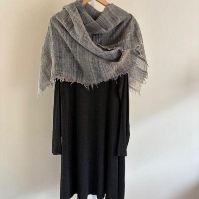 Black Knit Dress & Scarf - Eileen Fisher