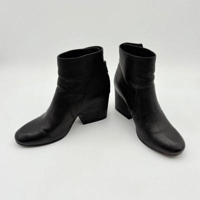 Black Leather Ankle Boots - Eileen Fisher