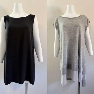 Black & Grey Silk Tunic Duo - Eileen Fisher