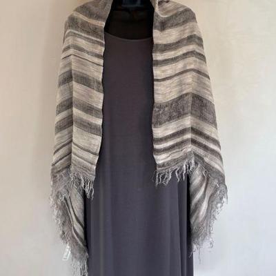 Grey Soft Knit Dress & Scarf - Eileen Fisher