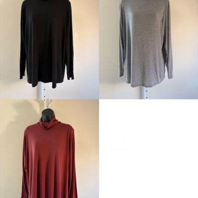 Silk & Tencel Turtleneck Trio - Eileen Fisher