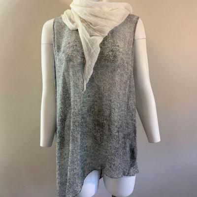 Spotted Silk Summer Shell & Scarf - Eileen Fisher