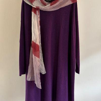 Purple Wool Dress & Scarf - Eileen Fisher