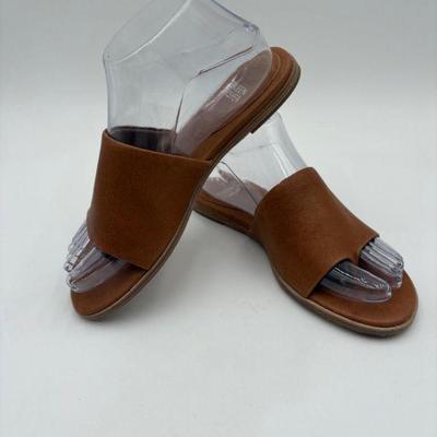 Medium Brown Leather Slides - Eileen Fisher