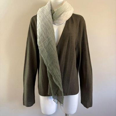 Linen/Cotton Cardigan & Scarf - J. Jill/Eileen Fisher - New w/ Tag
