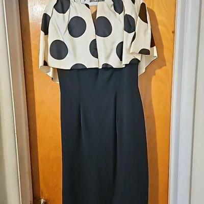 Vintage Black and White Polka Dot Party Dress