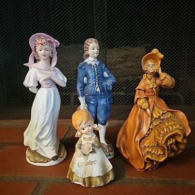 Yamakuni Boy and Girl on Swing Hand Crafted in Japan Porcelain Figurine
