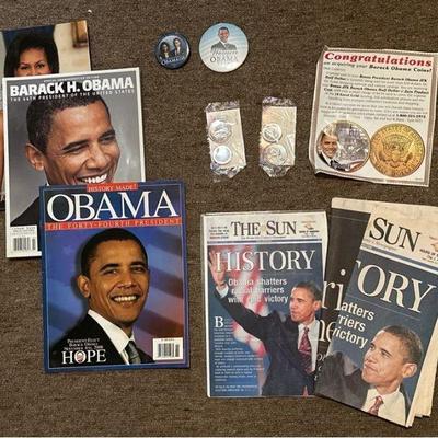 Commemorative Collector Coins with Election Memorabilia and Magazines
